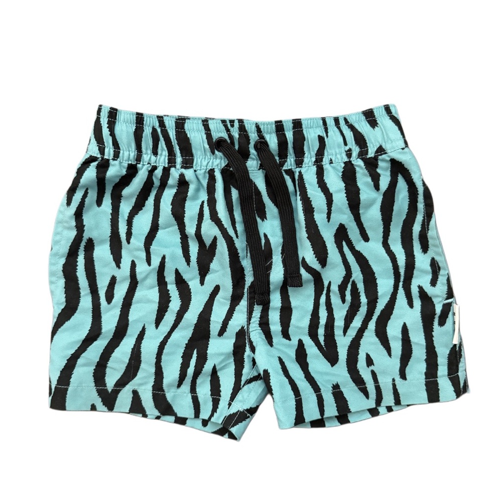 HUX limited edition boys Zebra Print swim Shorts - Black and Blue 2t